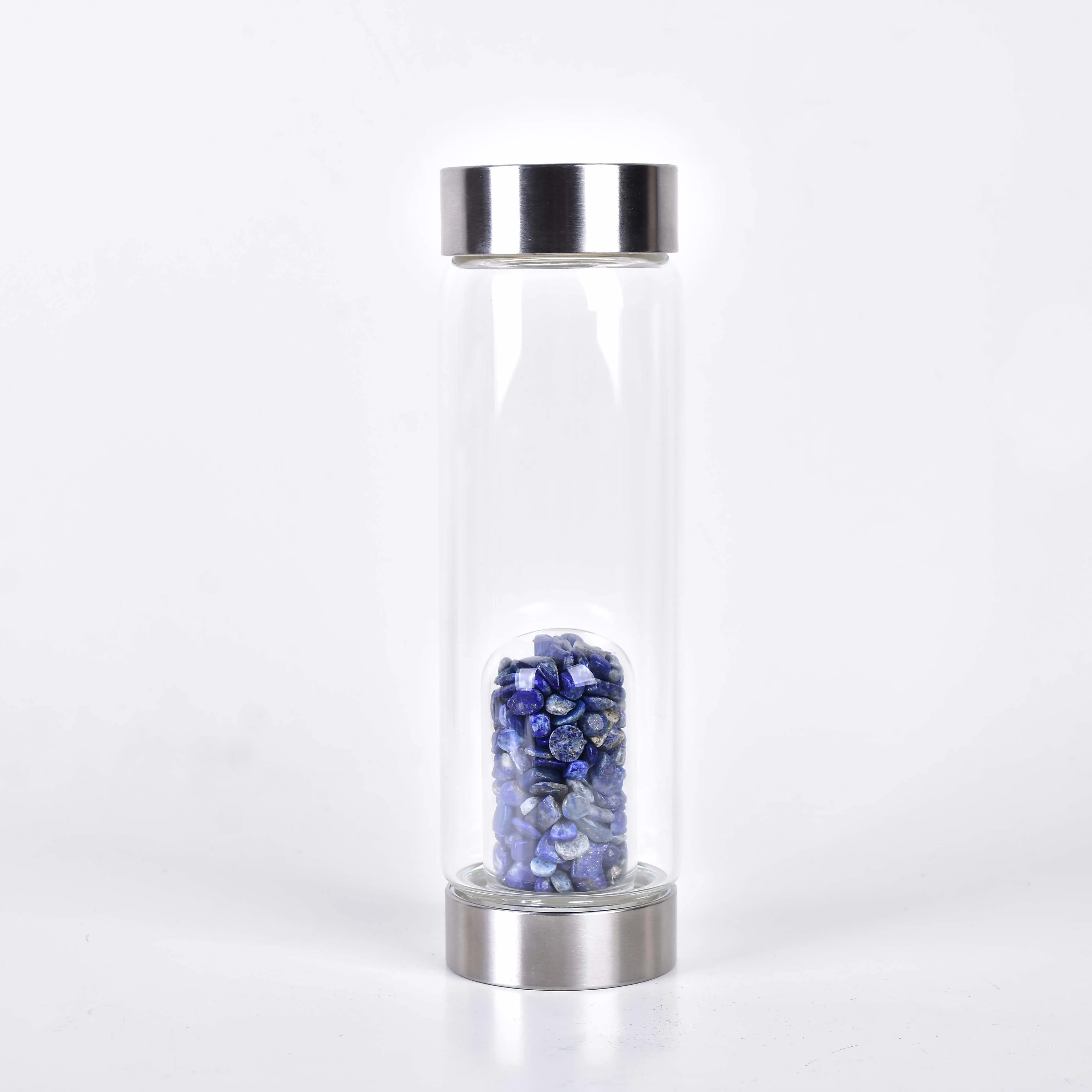 Продукт старт торговля натуральный кварц неравномерность Роза кристалл гравий бутылка стеклянная вода гравий чашка подарок - Цвет: Lapis lazuli