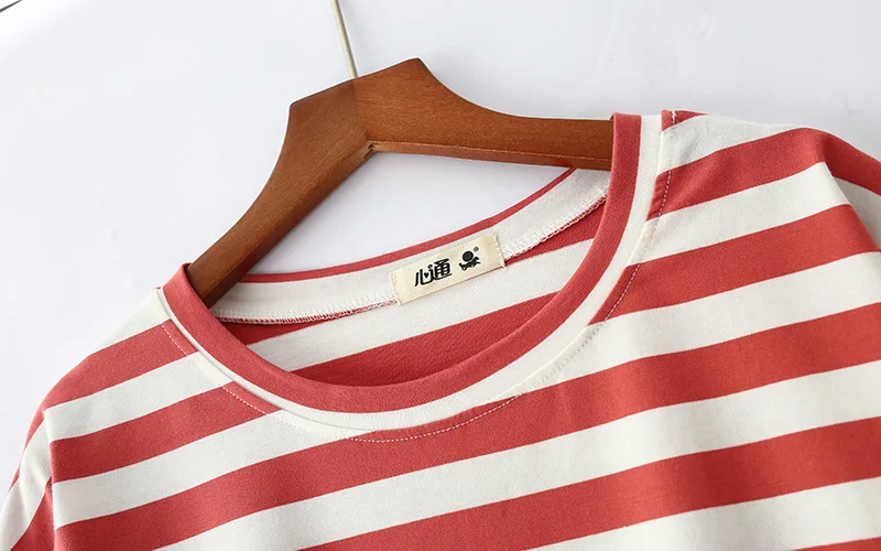 Vertical Stripe  Pyjamas Women Soft Cotton Breathable Two Piece Set Sleeping Clothes Pijama Set  Nightwear Ladies Pajamas Women