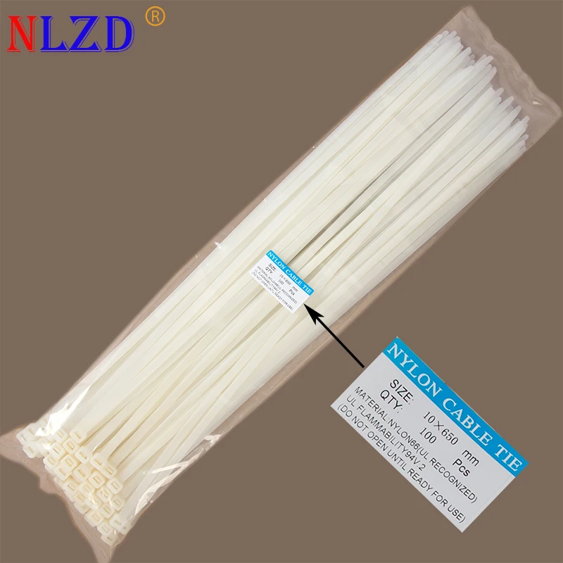 26inch Strongest Self locking Plastic Nylon Cable Ties 100pcs Width 9mm zip tie for wires 7 inch