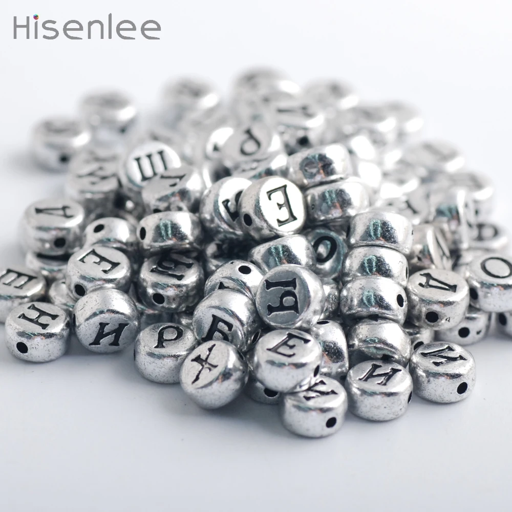 500Pcs 7mm Gold Alphabet//Letter Acrylic Spacer Beads Single Letter A-Z Random