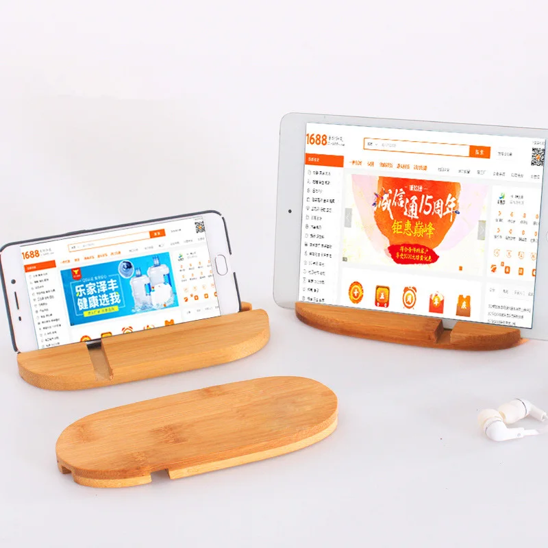 

Bamboo phone holder for iPhone Samsung Desk Mobile phone tablet lazy holder universal cellphone bracket Portable wooden support
