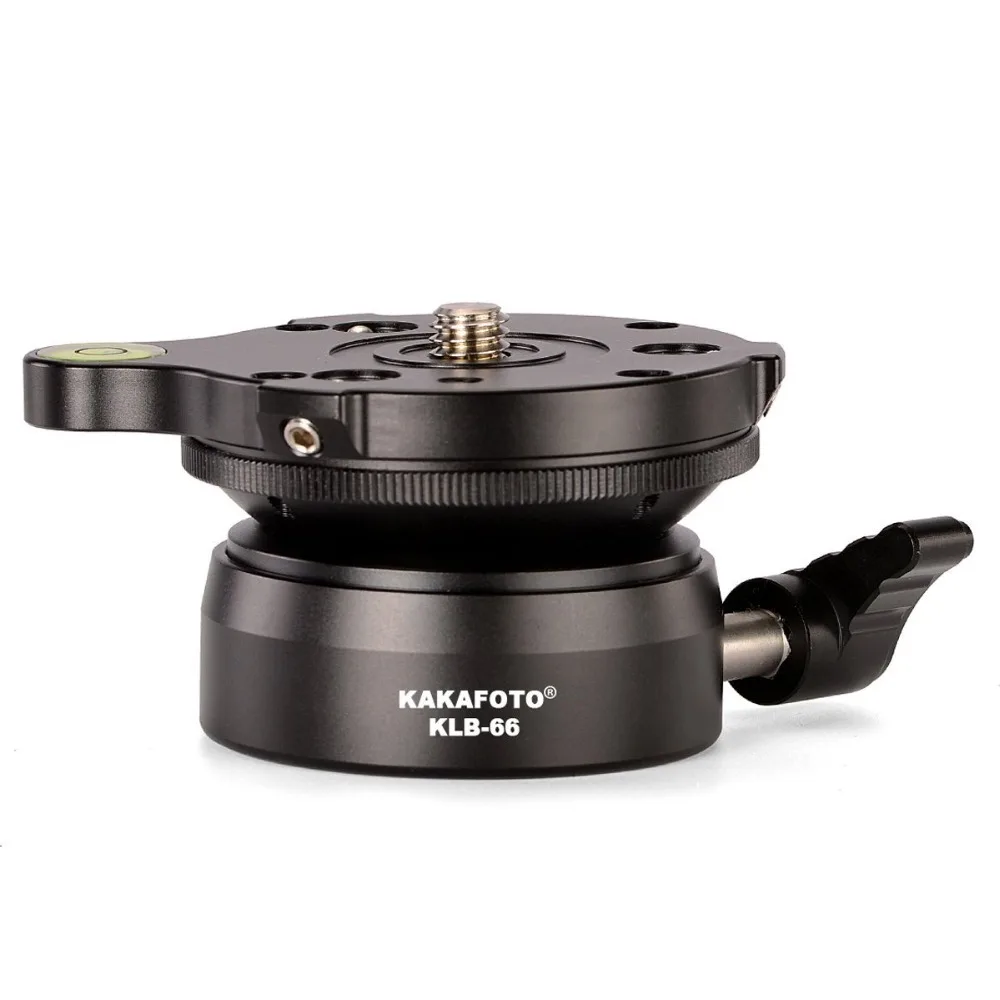 

KAKAFOTO KLB-66 Panning Leveling Base Tripod Head with Bubble Level for DSLR Cameras Tripods and Monopods Sunwayfoto DYH-66i