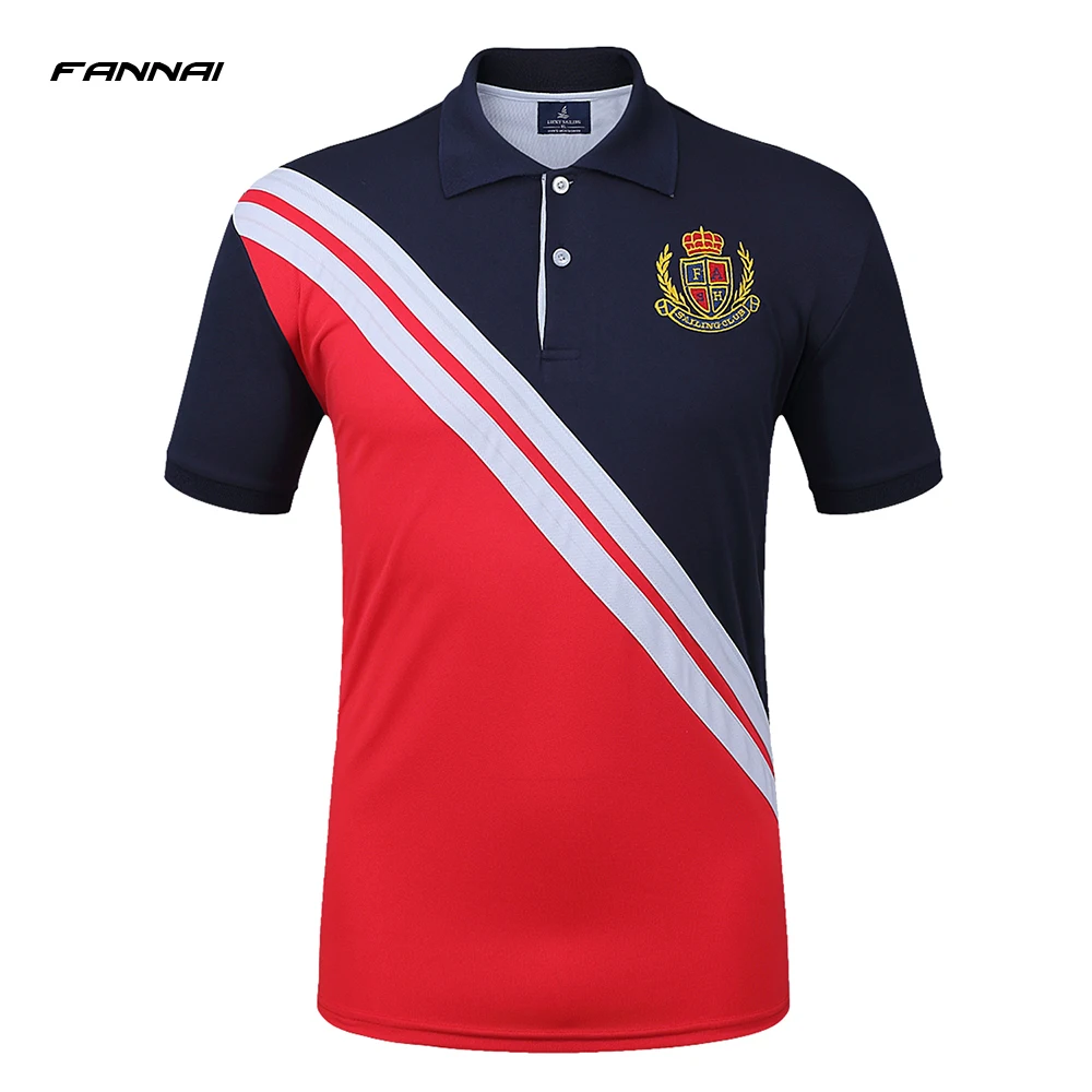 Skup Wysoka marka jakości letnia koszulka polo z krótkim rękawem koszula mężczyzna modny haft koszule na co dzień bawełna topy koszulki Slim Fit koszulki piłkarskie