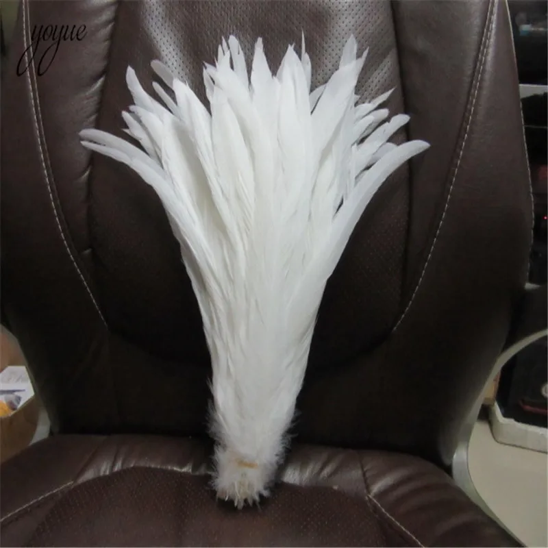 Wholesale High Quality Pure White Rooster Coque Tail Feathers For Crafts wedding Decoration Costume Decoration Pheasant plumes