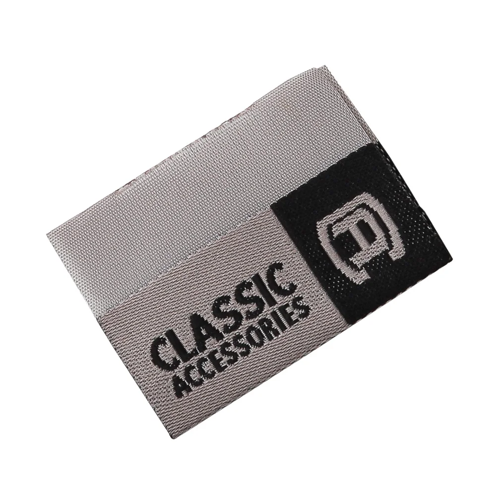 

custom handmade woven labels for clothes customized black Weave label for clothing tags luxury designer famous brand logo tag