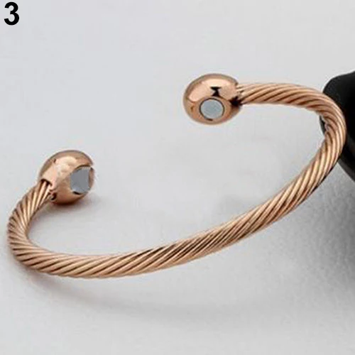 Guérison De Cuivre Magnétique Thérapie Bracelet L’arthrite Soulagement de La Douleur Twisted Bracelet