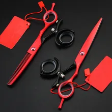 Профессиональные 6 дюймовые японские 440C вращающиеся ножницы для стрижки и истончения волос, набор парикмахерских ножниц, ножницы