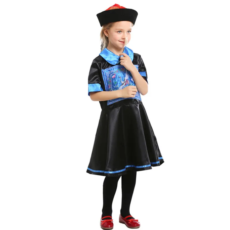 Китайские костюмы зомби на Хэллоуин для девочек Детские династии Цин из Китая