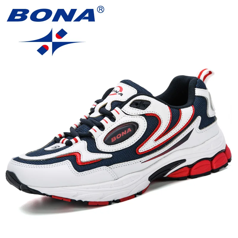 Goedkoop BONA 2019 Outdoor Sportschoenen Mannen Sneakers Schoenen Loopschoenen Comfy Mannen Merk Anti Slip Off Road Jogging wandelen Trainers Mannelijke