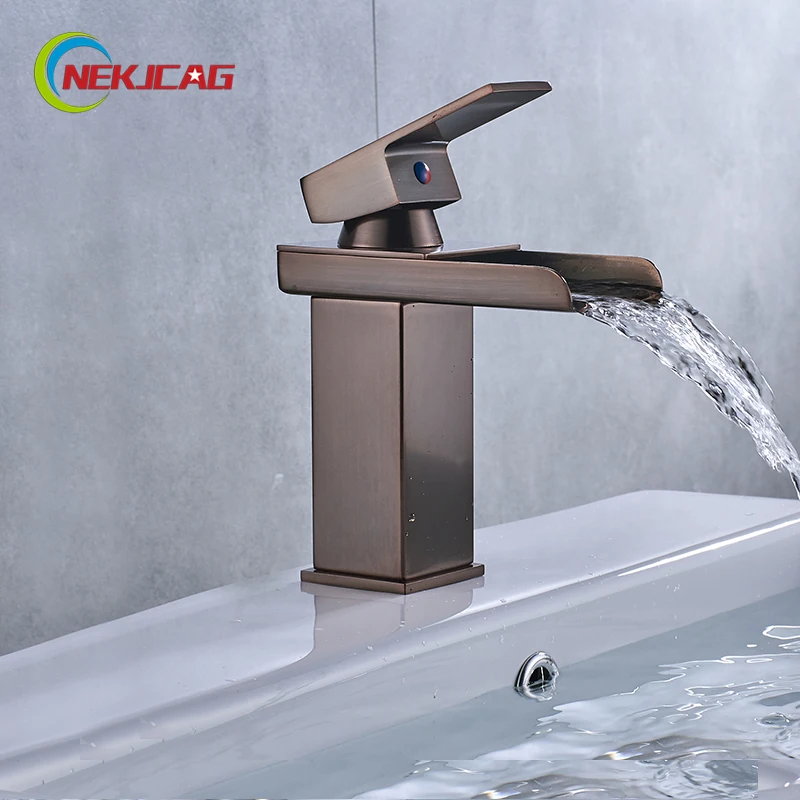 

Bathroom Basin Faucet Red ORB Finished Water Mixer Hot Basin Tap Single Handle Faucet