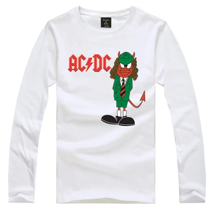 Rock &amp металла Длинные рукава Фитнес Футболка acdc с рисунком героев из мультфильма