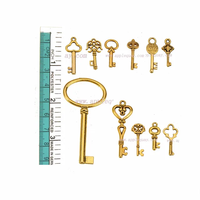 Diy Antique Gold Charms Bracelets Necklaces Suspension Large Small Diy Antique Gold Charms Bracelets Necklaces Suspension Large Small Mixed Key Handmade Wholes Alloy Jewelry Components