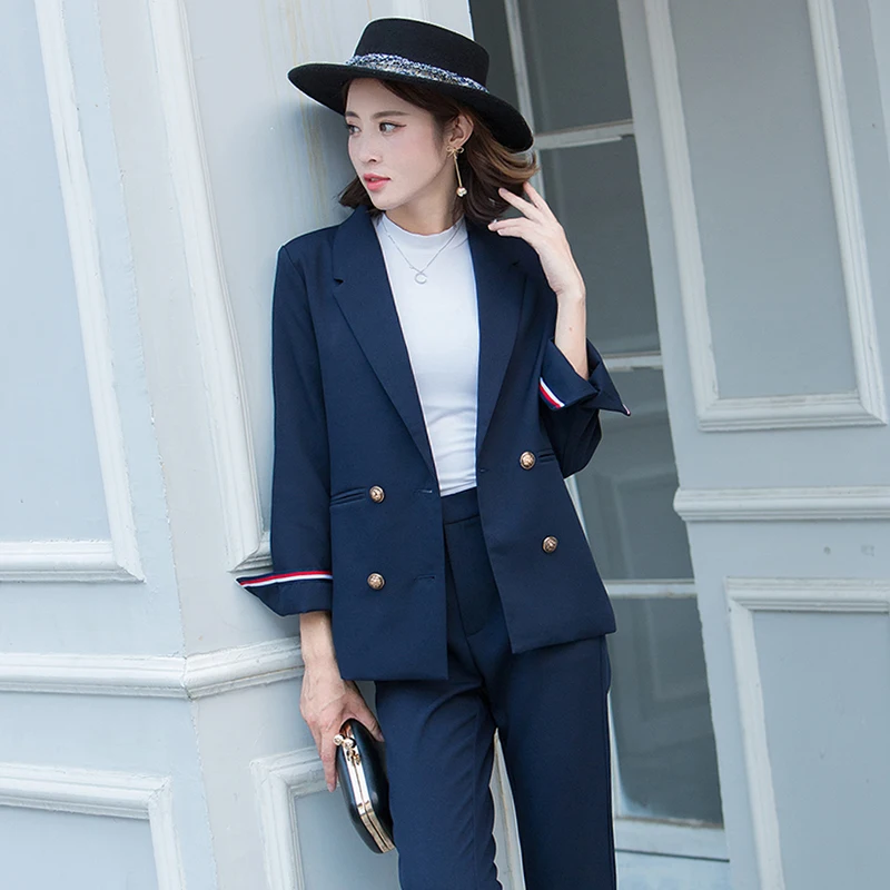 

Two-piece women's blouse and pants fashion professional casual jacket work pants suit female fashion temperament 2 sets