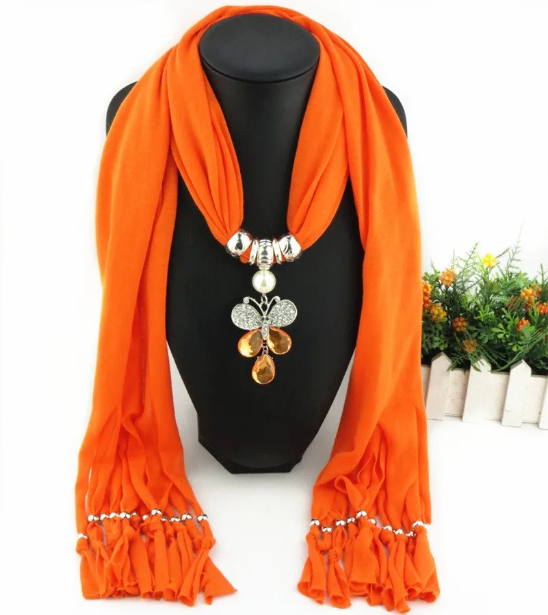 RUNMEIFA европейский и американский стиль Мода бабочка шарфы с подвесками Femme благородные аксессуары кулон Echarpe леди кулон шали