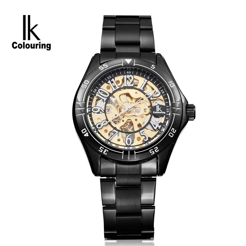 IK colouring Luxury Men's Montre Homme Skeleton Auto Mechanical Watch Wristwatch Gift Box IK colouring Luxury Men's Montre Homme Skeleton Auto Mechanical Watch Wristwatch Gift Box