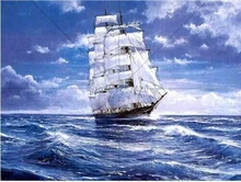 DIY Diamond Painting sea Cross Stitch Needlework Ship sailing on the sea full square Mosaic Diamond Embroidery Diamond Picture collabro westcliff on sea
