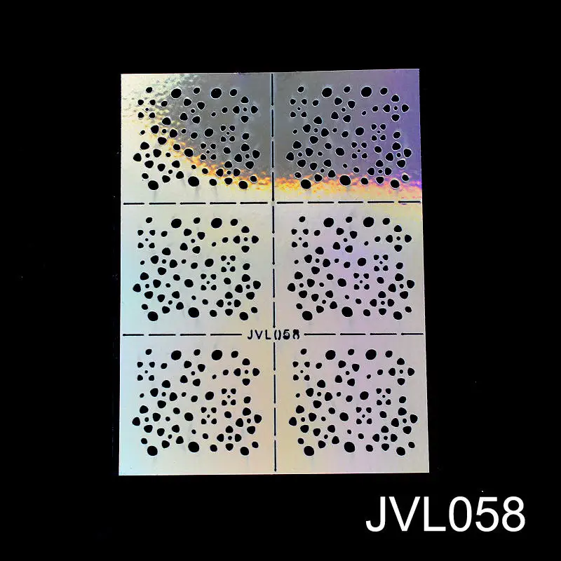Новинка, сделай сам, виниловый дизайн ногтей, неправильный узор в сетку, тиснение, советы, шаблон для маникюра, полый стикер, руководство - Цвет: JVL058