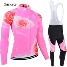 BXIO женские зимние термо флисовые Ropa Ciclismo Mtb Велоспорт Джерси наборы с длинным рукавом горный велосипед спортивная одежда трико 121