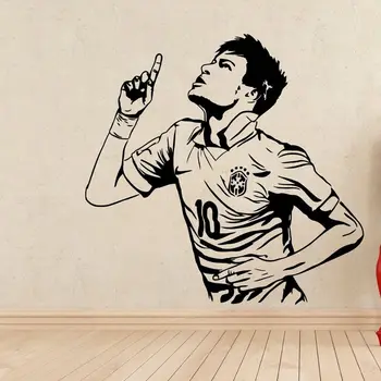 

Neymar Football Player Sticker Sports Soccer Decal Helmets Kids Room Name Posters Vinyl Wall Decals Football Sticker