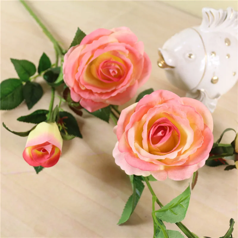 

Home Decoration Artificial Flowers For Wedding Bouquet Roses Decor For Room