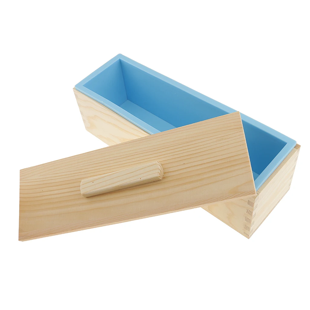 Wood Soap Cutter Mould Beveler Planer + Silicone Soap Mould with Lid Soap Making Mold + 2pcs Cutter Slicer Home Kitchen Tool