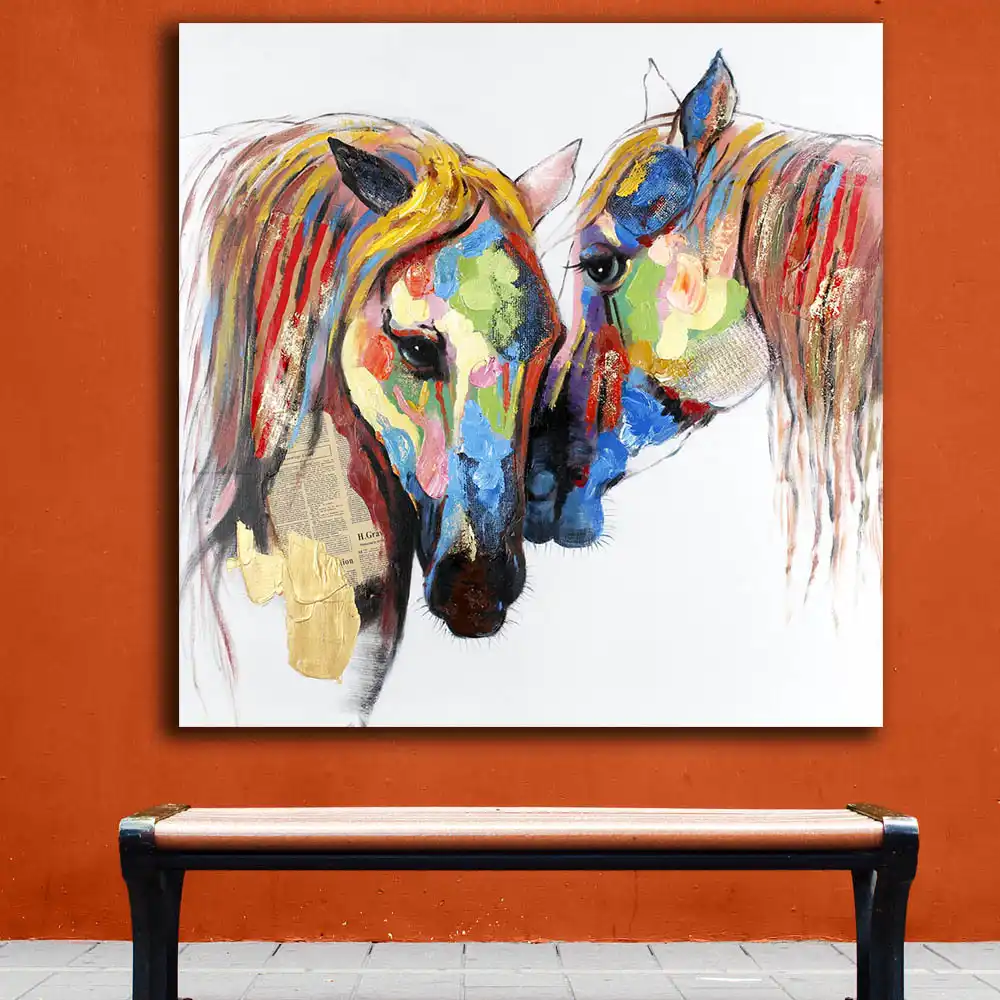 Fashion Oil Painting Colored Horses Pop Art Paiting Home Decor On Canvas Modern Wall Art Canvas Print Poster Canvas Painting Oil Painting Painting Colorcanvas Painting Aliexpress