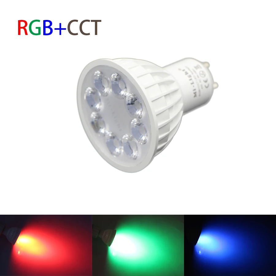 Затемнения светодиодный прожектор Ми. свет GU10 4 Вт RGB + CCT изменение цвета 2.4 Г