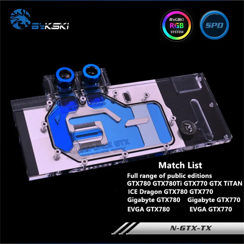 Bykski полный охват GPU водный блок для TITAN GTX780 GTX770 GTX780TI видеокарта N-GTX-TX | Компьютеры и