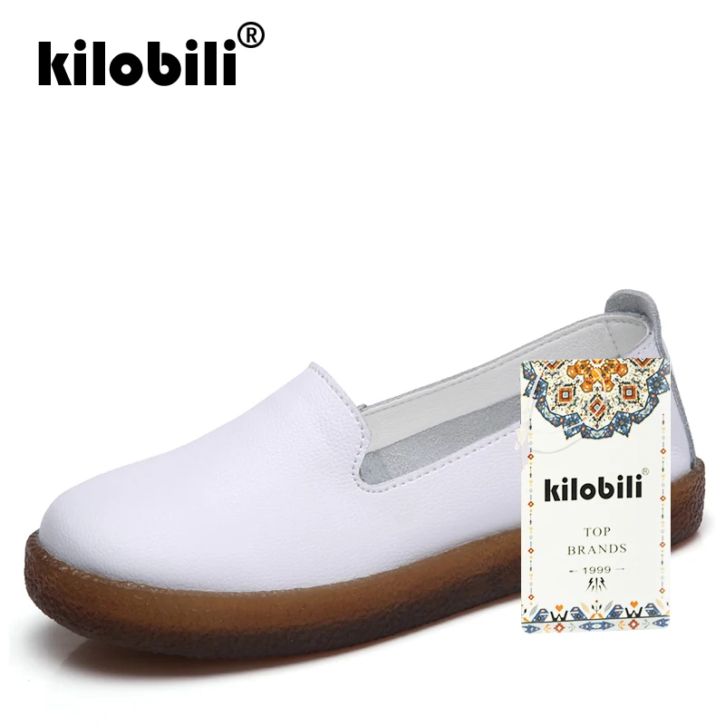 Kilobili/Женская обувь на плоской подошве женские туфли из натуральной кожи без