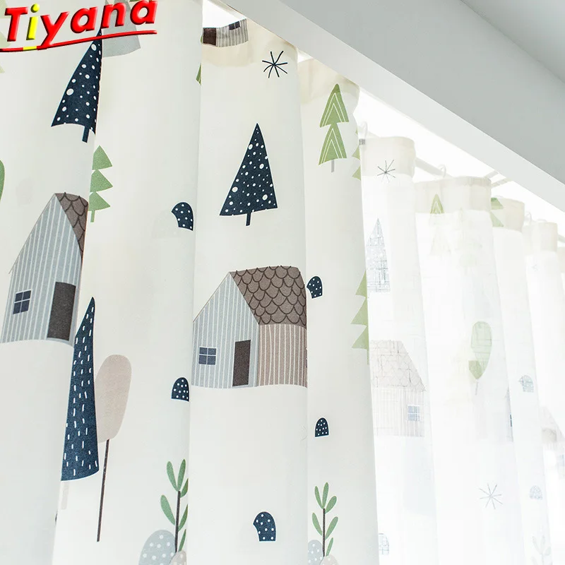 

Castle Cartoon Curtains for Kids Room Blackout Curtain for Bedroom Tulle for Living Room Boys Girls Bedrooms M054#30