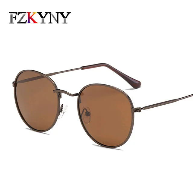 FZKYNY классические ретро поляризованные солнцезащитные очки мужские роскошные брендовые Дизайнерские мужские черные металлические авиационные солнцезащитные очки круглые очки для вождения - Цвет линз: C2