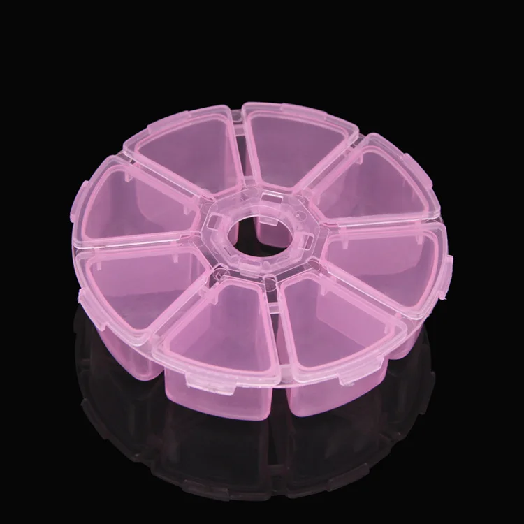 8 сетки круглый ящик для хранения Чехол Ремесло жемчужные ювелирные изделия из бисера винтовой формы сверла Стразы Органайзер контейнер DIY - Цвет: Pink