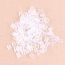 200 шт./пакет прозрачный черный цвет волос термоусадочные трубки ссылки для меня, вклеиваемые Предварительно Связанные в пучки u-клипсой пряди для наращивания волос