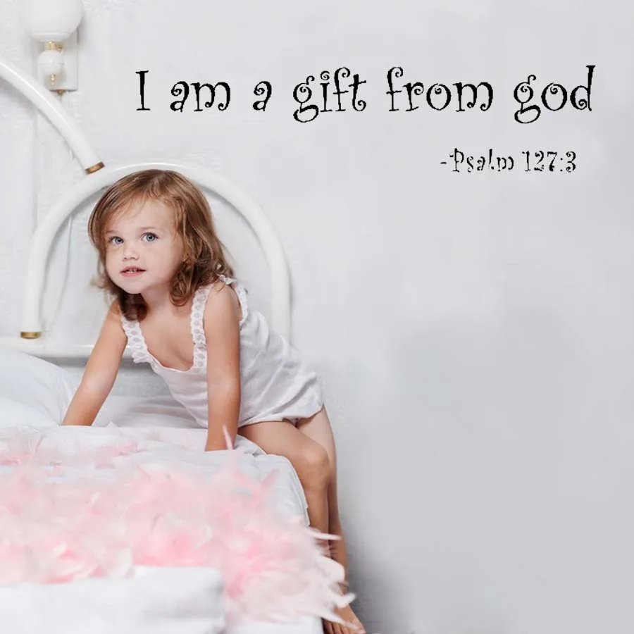 I Am A Gift From God Letters Quotes Wall Sticker Lovely Wall Decal For Children's Nursery Kindergarten Room Home Decoration (6)