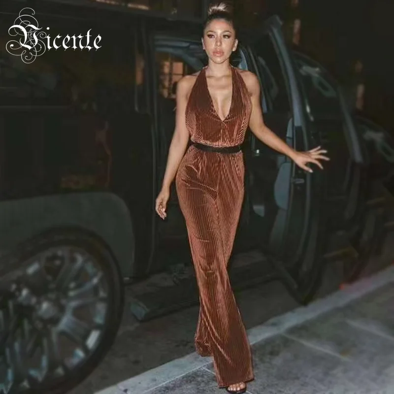 sleeveless red jumpsuit