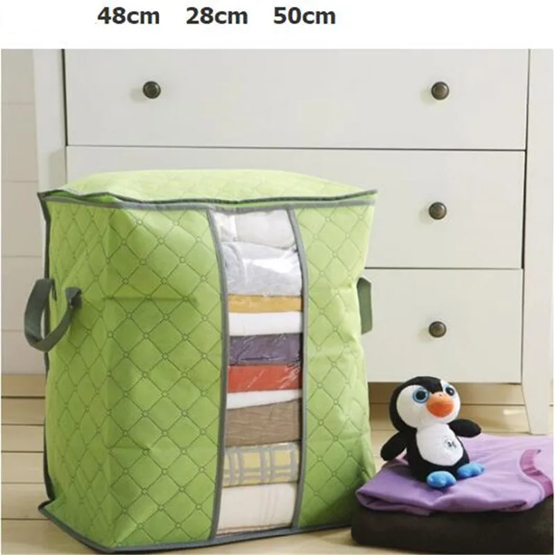 48X50cm Non woven Portable Clothes Storage Bag Organizer Folding Closet
