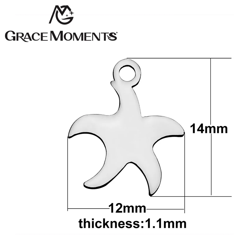 Изящные моменты Grace 10 шт./лот полировка 316L нержавеющая сталь Морская звезда