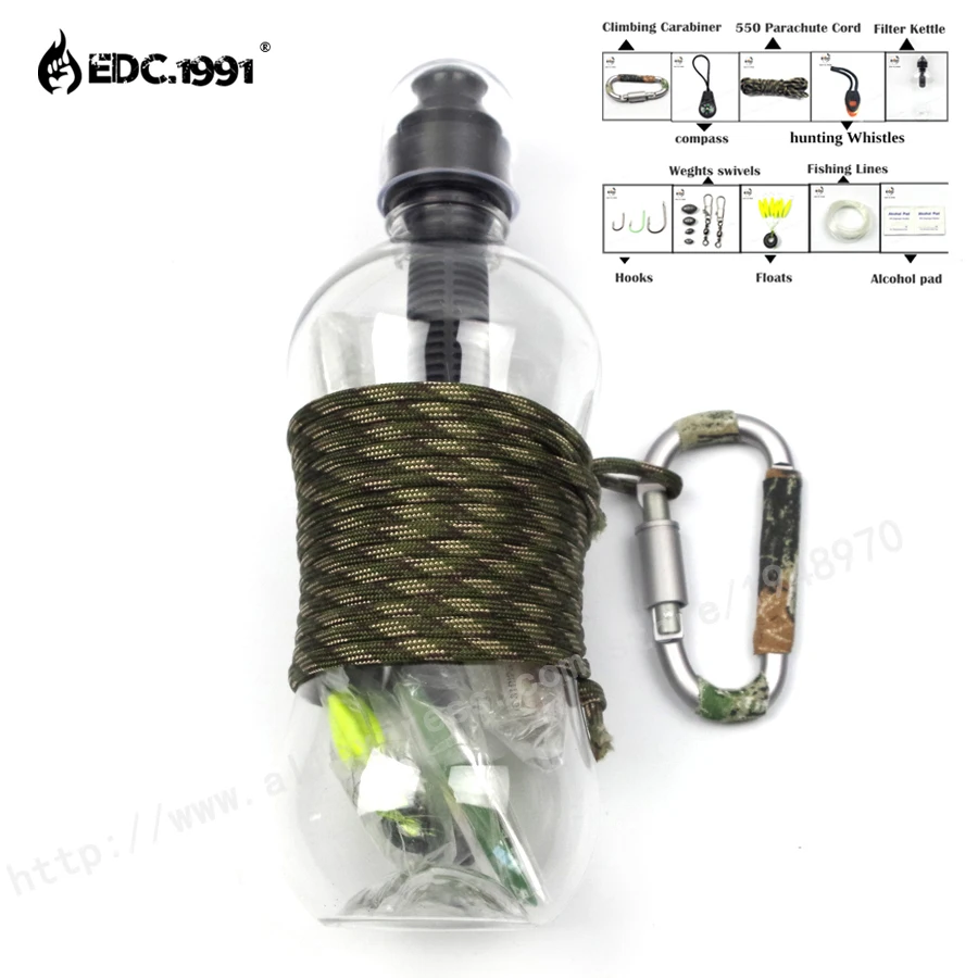 Edc.1991 10 In1 Sos Outdoor Camping Hiking Emergency Survival Gear