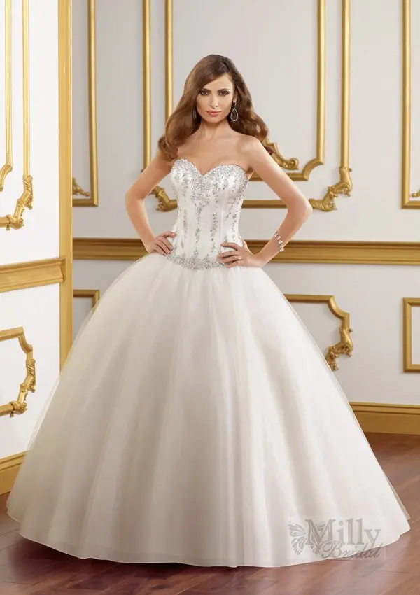 Sexy Strapless Beaded Bodice Sweetheart Princess Style Ball Gown