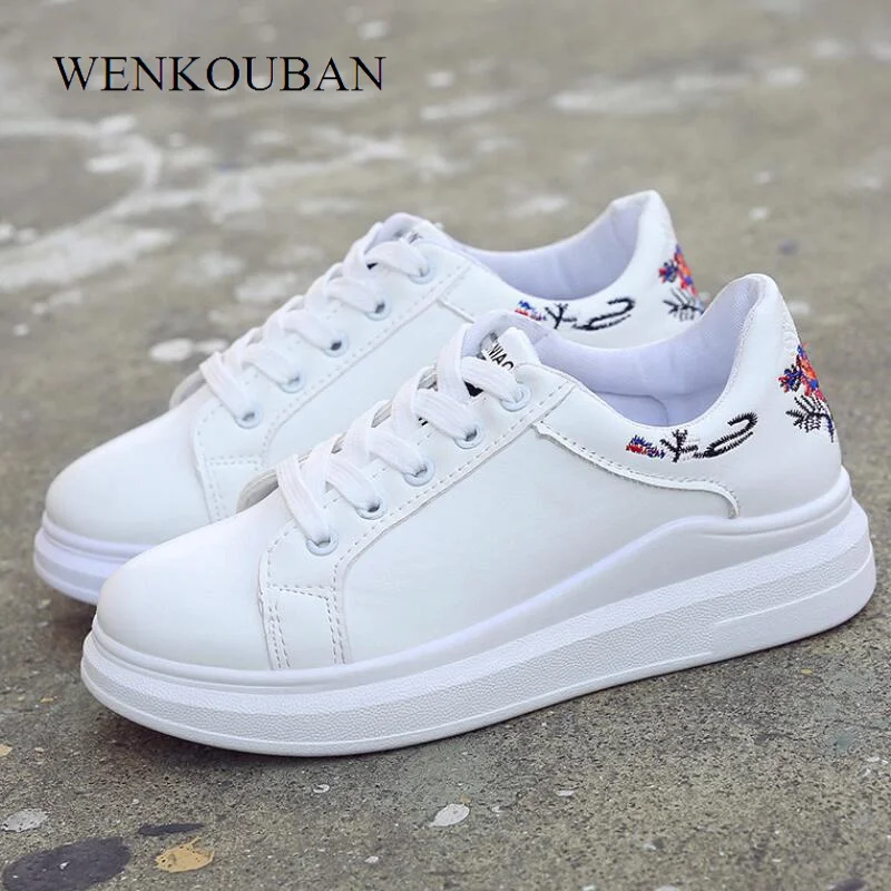 Женская Повседневная обувь коллекция 2019 года зимние белые кроссовки женская