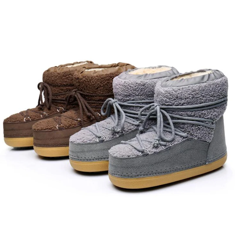 Г., модные женские ботинки зимние ботинки лыжные ботинки женские зимние теплые ботинки из овечьей шерсти на толстой подошве, sh035