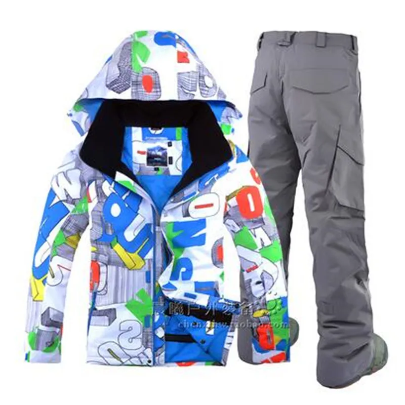 Men Ski Suit + Pants Snowboard Jacket Men Winter Male