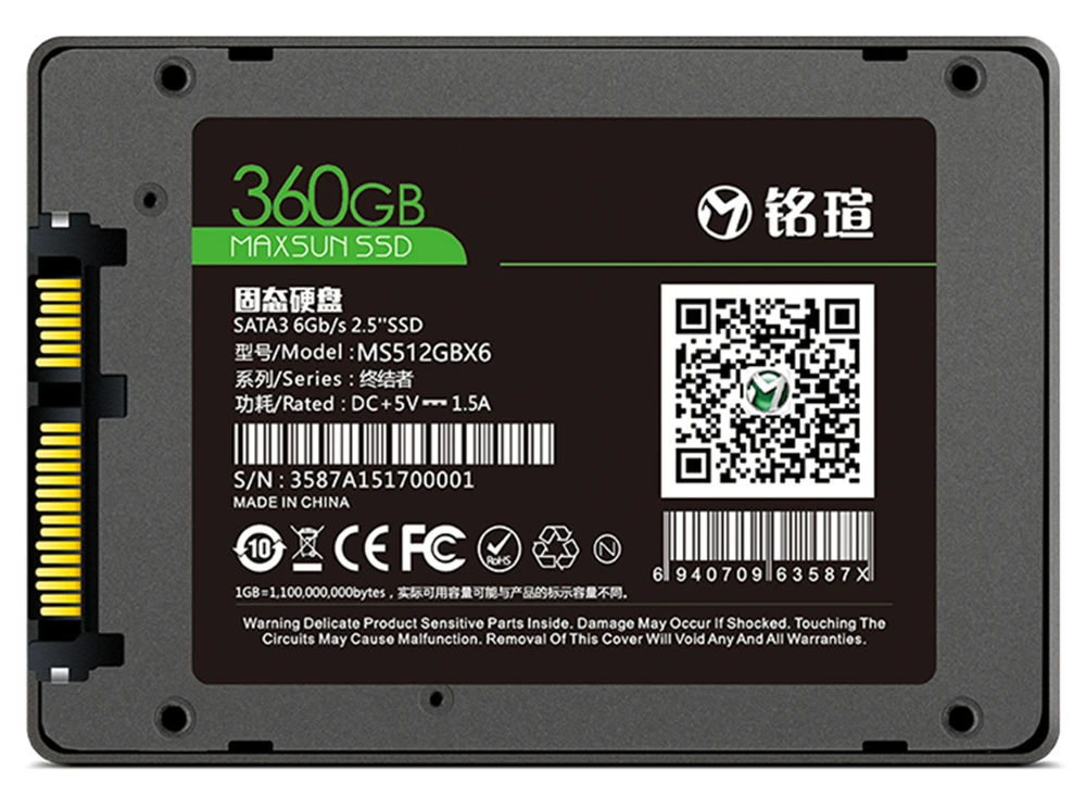 MAXSUN SSD 256 gb/360 gb/960 gb NAND флэш-память Тип TLC читать Скорость 490 МБ/с. Интерфейс Тип SATA 6 ГБ/сек. Три гарантия твердотельных дисков