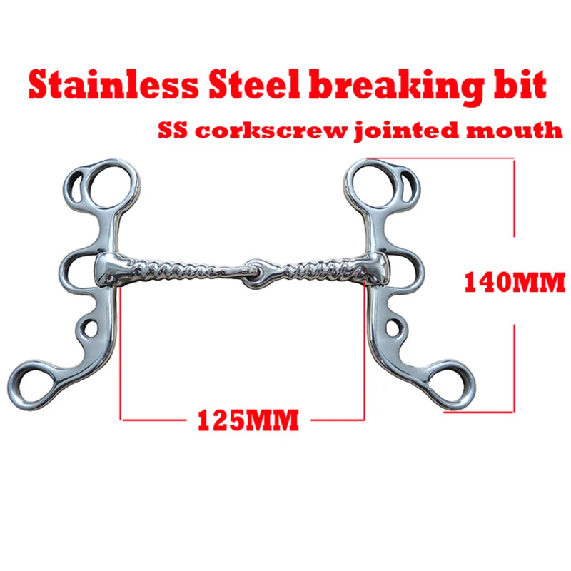 Нержавеющая сталь с резьбой конский рот жевательный аксессуар соединенный бит Западный Бит соединенный мундштук оборудование для верховой езды
