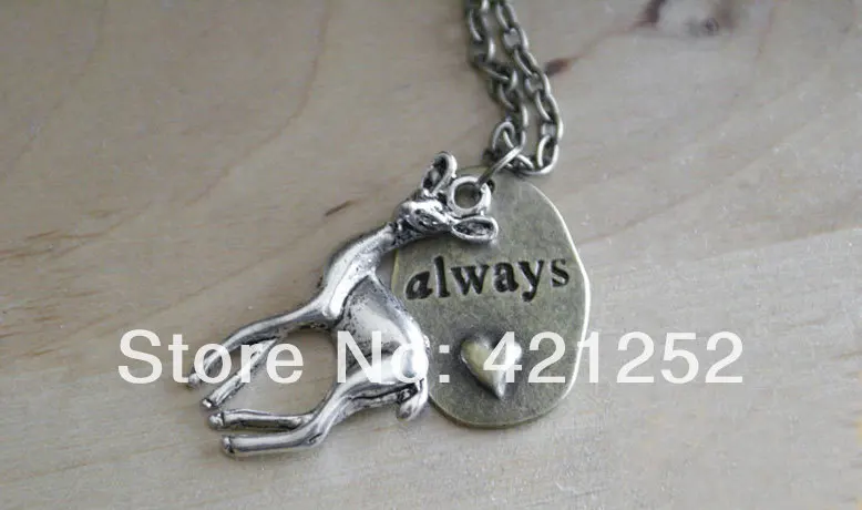 20 шт./лот серебристое ожерелье вдохновленное HP Always Snape и Lily бронзовое с оленем