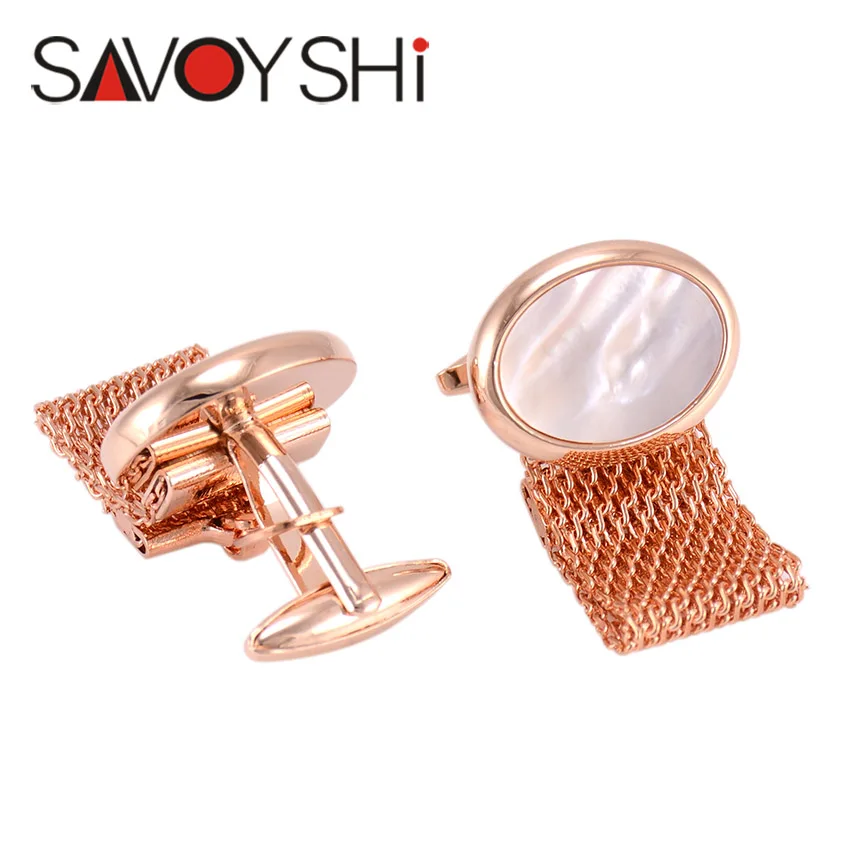 SAVOYSHI роскошные запонки в виде ракушки для мужских рубашек на манжетах брендовые