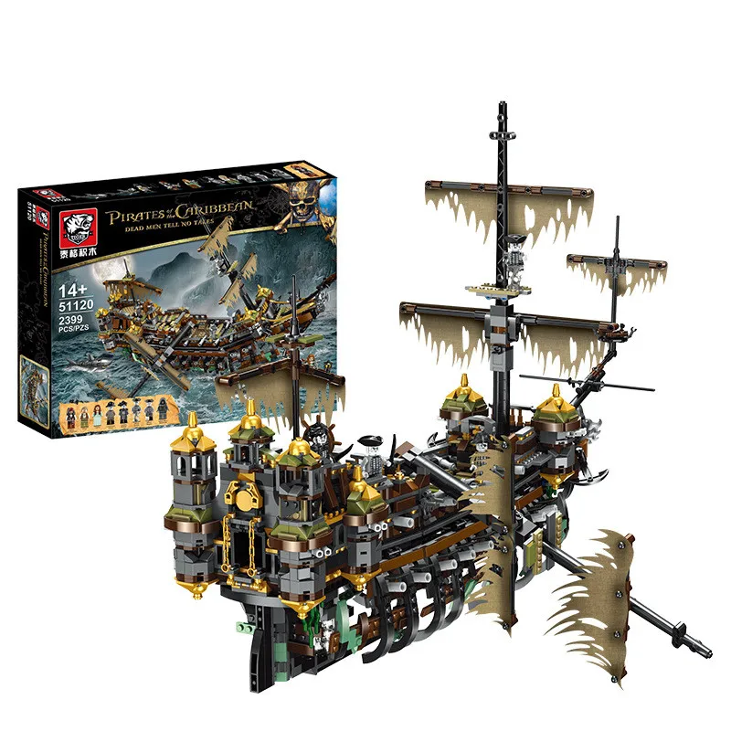 

2019 Children's Building Blocks Educational Film Series Pirate Ship Sunken Model Assembled Stitching Toy Compatible Legoing toys