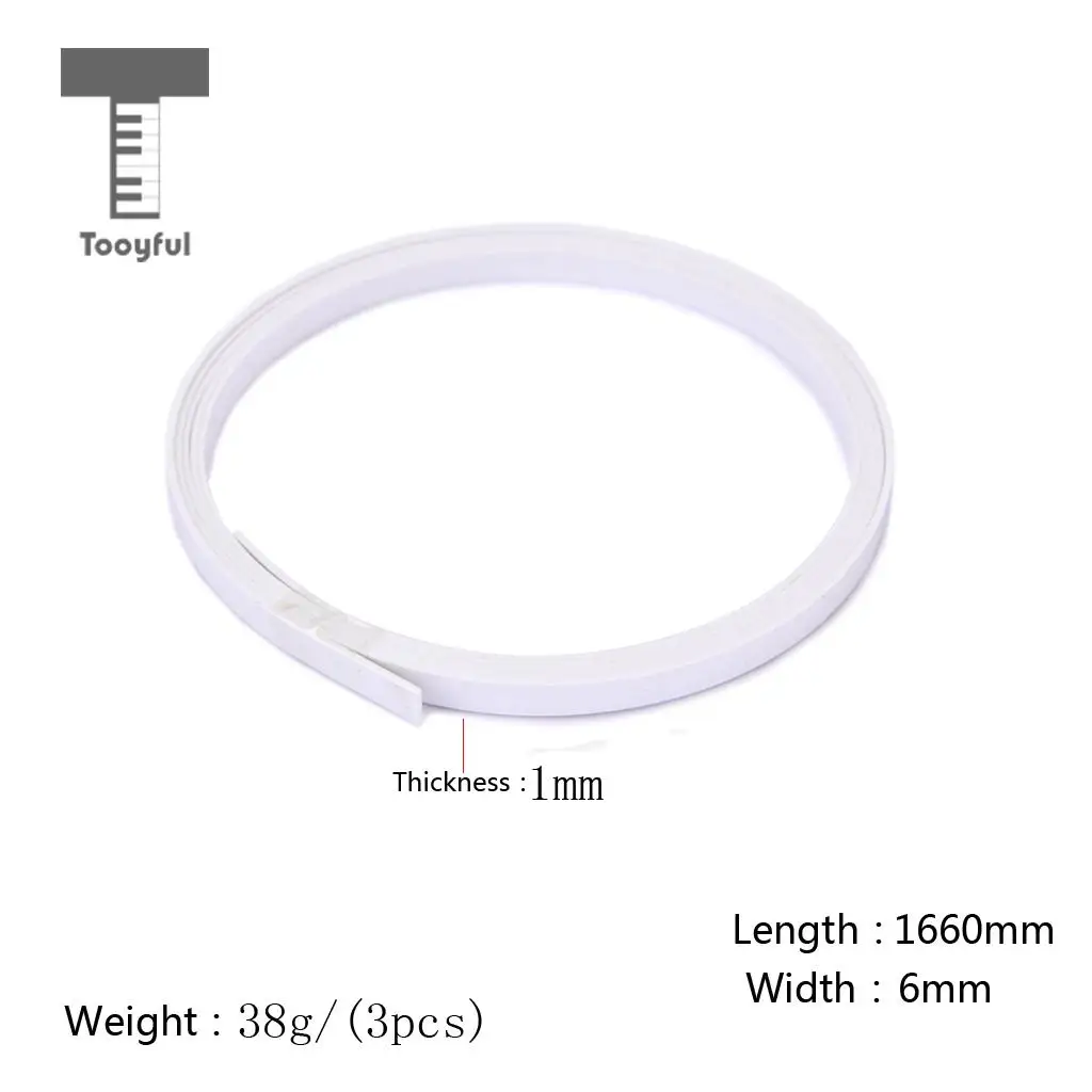 3Pcs  ABS Plastic Binding Purfling Strips Edge Trim Inlay Body Project for Guitar Bass Ukulele Perfect Accessories 165cm