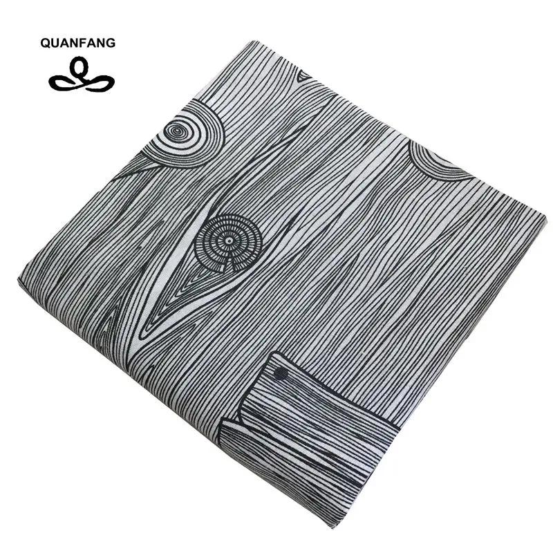 

QUANFANG Cotton Linen Fabric Printed For Patchwork Quilting DIY Sewing Sofa Table Cloth Furniture Cover Tissue Cushion 50x150cm