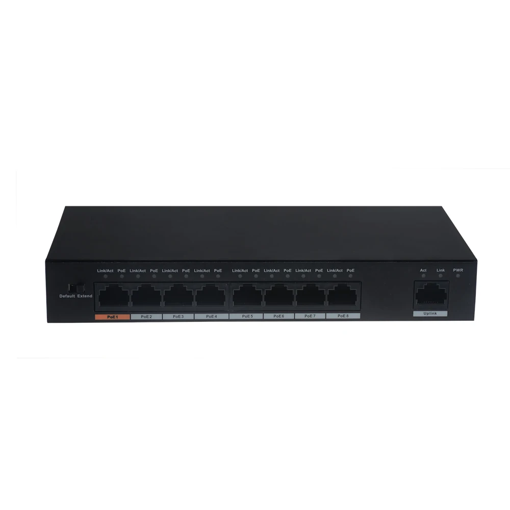 Dahua DH-S1500C-8ET1ET-DPWR PoE коммутатор 8CH Ethernet выключатель питания Поддержка 802.3af 802.3at POE+ Hi-PoE стандарт питания